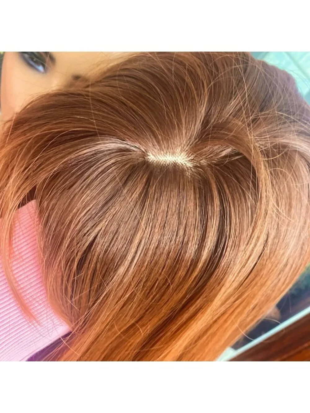 BACK IN Long ginger redhead wig with bangs